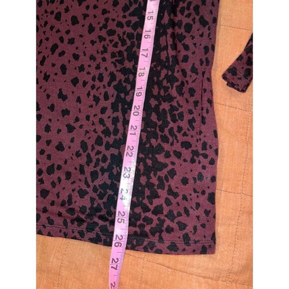 Vince Red Wysteria Leopard Print Long Sleeve Crew Neck Knit Top Women's Size XS - Picture 6 of 8